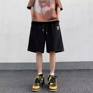 男夏季重磅潮牌织带运动裤子美式复古潮流百搭休闲五分裤图片