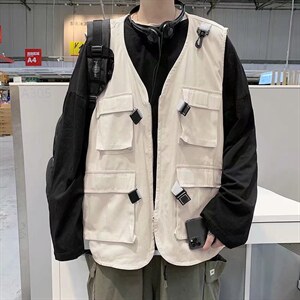 街头嘻哈机能风工装马甲男高街战术坎肩背心W512P35图片