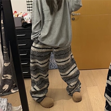 AK1741-P52新款美式慵懒风条纹宽松保暖休闲裤，男装棉衣，星座617A-2