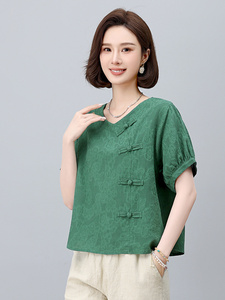 棉麻休闲女夏装2025夏季新款妈妈时尚洋气减龄亚麻裤子图片