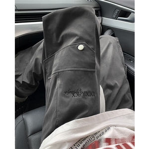 特批P40无差价春季扎染脏脏裤冰丝褶皱工装裤垂感阔腿长裤男K1448