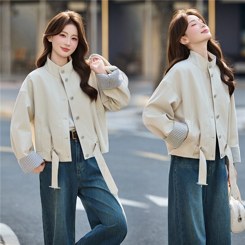 短款外套女2026春装新款时尚气质小个子单排扣上衣，女装短外套，天丝秀