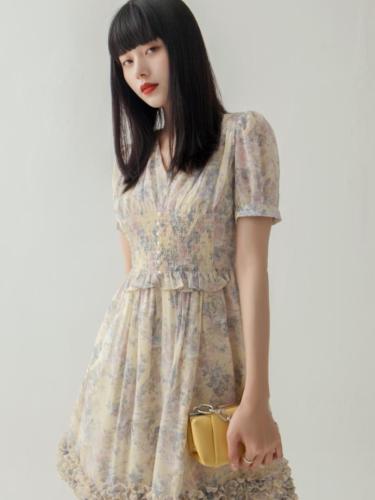 【现货】优雅雪纺连衣裙2012X3213,女装连衣裙,parfum labo