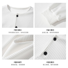 现货秋季新款美式休闲亨利领卫衣男高级感长袖T恤衫-A2208P35控68，男装T恤，电商B241
