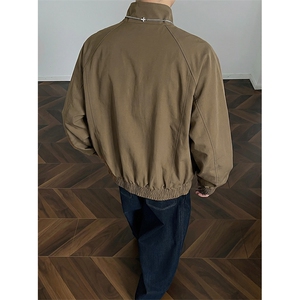 高品质春装新款老钱风美式高街解构立领棒球服飞行夹克休闲外套潮图片