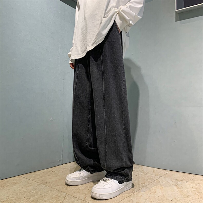 2025秋装新款港风直筒宽松牛仔长裤潮流D201-DM173-P45,男装休闲裤,电商D321-1