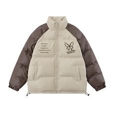 白底23新款冬季时尚百搭立领PU皮棉服外套MY65203P125控168，男装棉衣，电商A268-1