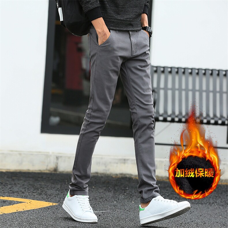 加绒裤男修身小脚2022秋冬款男士直筒休闲长裤子/加绒,女装休闲裤,星座509