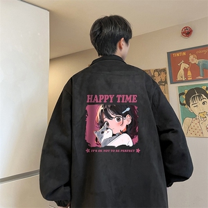 麂皮绒夹克男大码立领褂子外套JK85353-P68 加绒款-P78图片