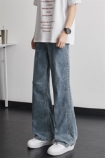 2026春季怀旧复古微喇男美式高街vibe直筒弹力牛仔长裤YZ03-P45，男装牛仔裤，星座509