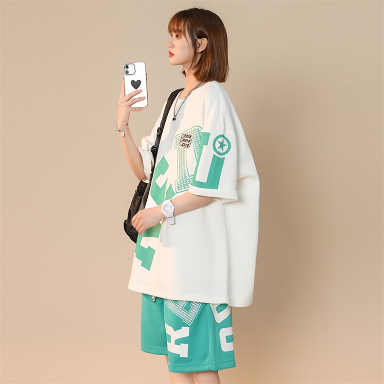 2024夏装潮创意印花短袖T恤两件套男女同款套装8043-P78控价98,男装T恤,电商A441-1