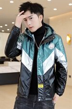 冬季亮三拼羽棉服男模特加厚夹克保暖外套工装棉衣上绿872加绒，男装夹克，星座1207