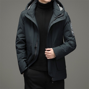 男士冬季纯色连帽羽绒服鸭绒厚款保暖休闲外套男装ZELD9841-P335图片