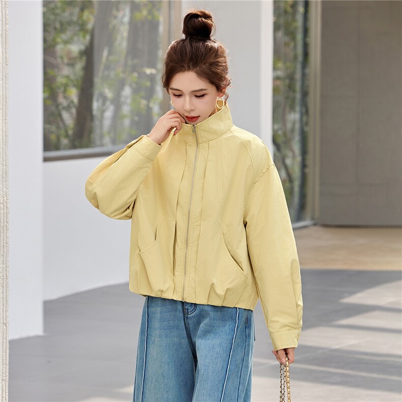 短款风衣外套女2026春季新款立领夹克小个子休闲气质显瘦上衣,女装短外套,恋慕依尚