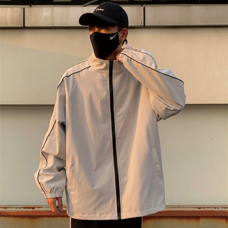 外套男bf风夹克男女薄款秋装运动冲锋风衣男JK1643-特价P45外景C，男装风衣，星座401