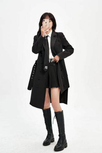 2021新款春装设计师款风衣裙现货，女装风衣，艾涵o