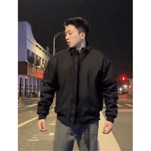 现货 26春装美拉德立领飞行夹克纯色复古廓形高街棒球服外套图片