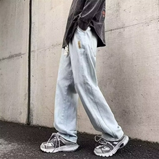 1506-1/KK2261/P37个性字母牛仔裤嘻哈ins潮高街潮流痞帅长裤男，男装牛仔裤，星座1506-1