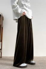 8XL-M加绒美拉德宽松金丝绒阔腿裤垂感拖地裤K993P55加绒65控78，男装休闲裤，电商D206-1