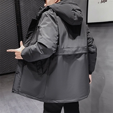 有版权连帽纯色班服团体情侣学生团建可印花羽绒服男士修身长款，男装羽绒服，星座301D-5(原星座1415）