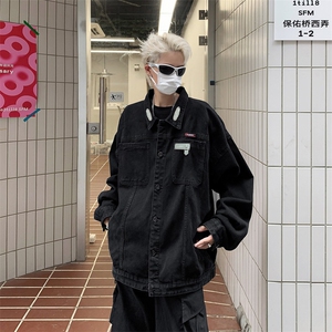 男装牛仔外套 2026秋几何图案印花男生翻领夹克 XZ514-2-N109-P88图片