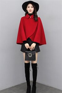 春秋小款呢子斗篷外套女短款2024秋冬新款韩版气质小个子毛呢披肩图片