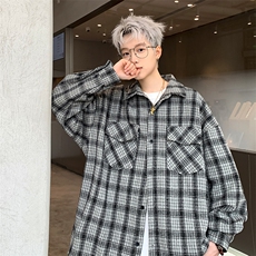 B225-仔仔图-C6092---P70--X88--格子复古口袋衬衫--聚酯纤维，男装衬衫，电商B225