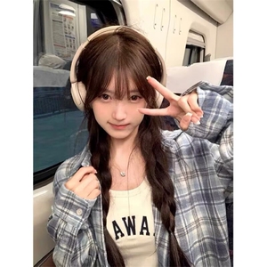 格子衬衫女2025新款春季甜美小个子长袖上衣外套CS8110图片