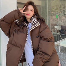 冬季格子棉衣外套女休闲潮牌保暖复古运动防风加厚棉服ML9903-p83，男装棉衣，星座1008