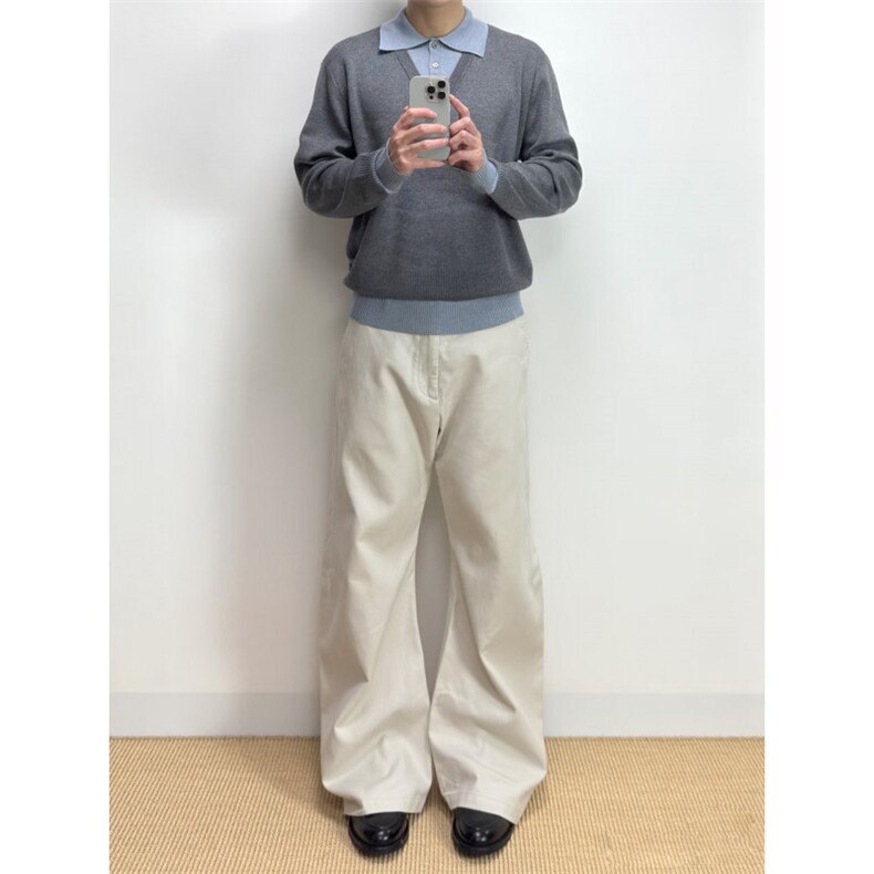 网图秋冬新款假两件翻领灰色毛衣翻领男女MY09-特P58,男装针织衫/毛衣,电商C310