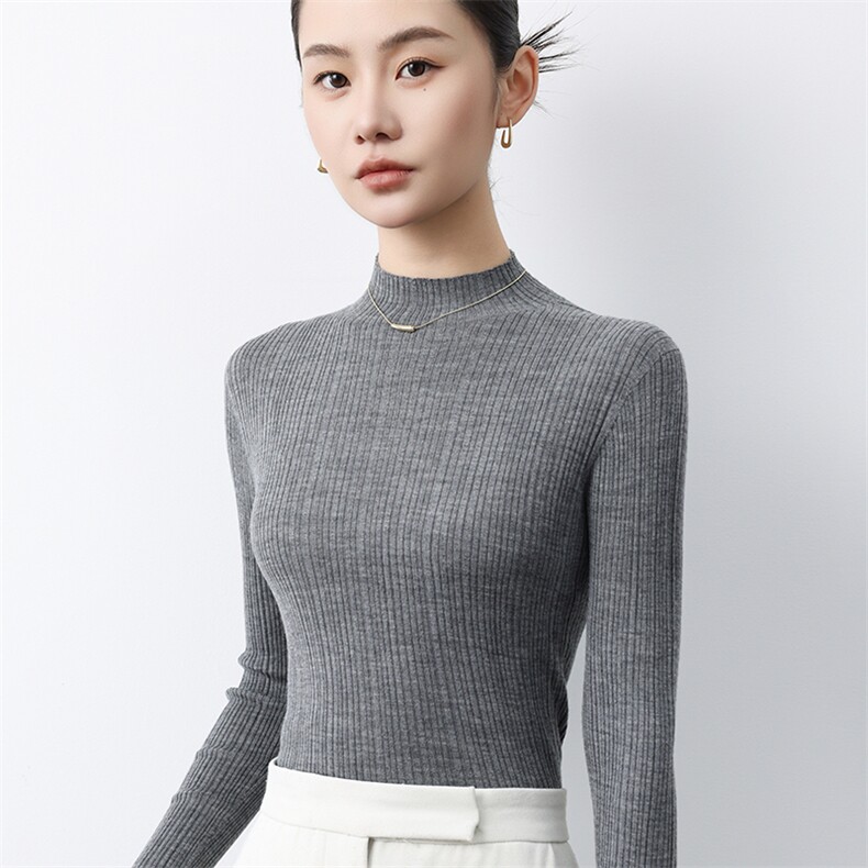 流行毛衣软糯慵懒春款女2025新款半高领薄款羊毛上衣,女装羊毛衫,蚂蚁派对工厂直营店