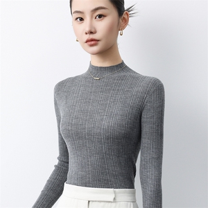 流行毛衣软糯慵懒春款女2025新款半高领薄款羊毛上衣图片