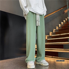 ins潮流肌理感宽松休闲裤大系带纯色拖地裤B315-K23367-p50控68，男装休闲裤，电商B315