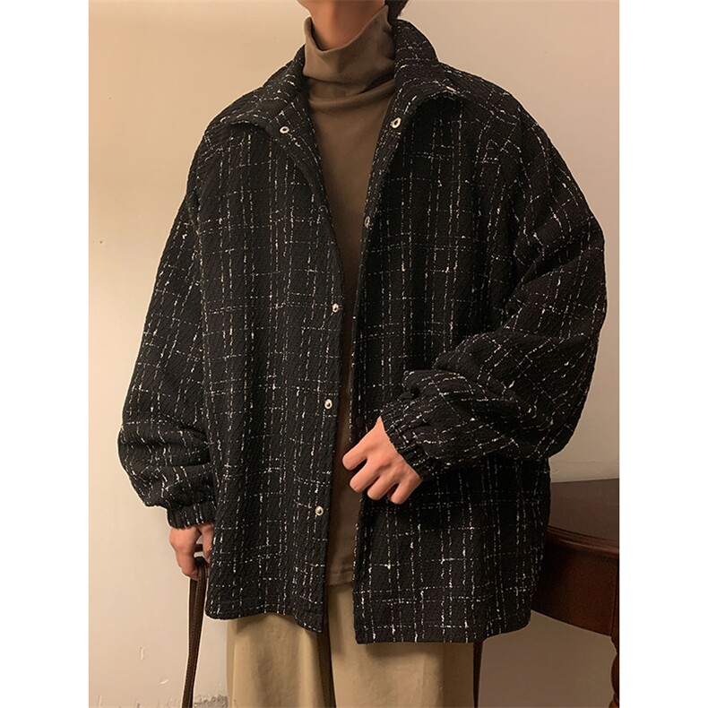 JK8007/P60春装新款现货港风暖色调小香风宽松外套夹克男大码上衣,男装夹克,电商A141