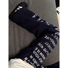 美式复古字母满印卫裤男款藏青色直筒裤子宽松bf慵懒风垂感休闲裤，男装休闲裤，四季星座505