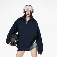 抖音得物高品质二开25秋冬美式宽松结构设计拉链立领卫衣外套W91，男装卫衣，电商A486