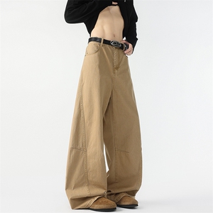 8XL-M 工装裤男秋季日系男直筒宽松阔腿休闲弯刀裤子男K9177P65图片