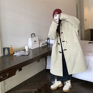 1情侣牛角扣加棉呢大衣可拆卸帽大码M-5XL外套男FY8716P138控188图片