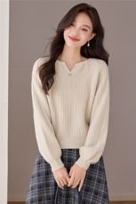 慵懒风V领镂空细闪慵懒针织衫欧洲站2025秋季新款韩系别致上衣女，女装羊毛衫，艾米