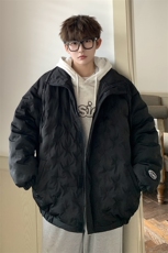 情侣定制面料棉衣男港风半高领棉服男外套男8707P125控168，男装棉衣，星座226-1