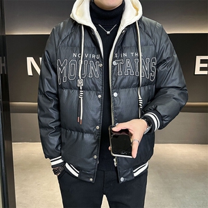 2025新款男士羽绒服假两件连帽外套 B240-Y8065-P215 微宽松版型图片