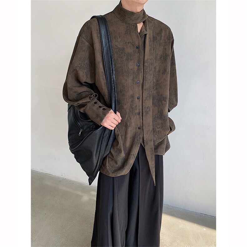 25春夏男士新中式废土风飘带慵懒感高品质衬衫外套cs116-p98图片