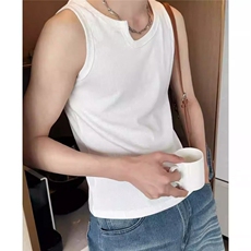 小众设计不规则领背心男夏季2025新款白色上衣打底坎肩T179，男装背心/马甲，星座1116A（原606A-3）
