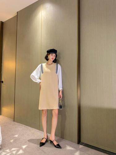 【现货】2021春季新品韩版时尚连衣裙，女装连衣裙，荷塘月色