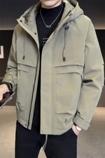 秋冬二棉男士新款连帽青年简约休闲纯色轻薄保暖，男装棉衣，星座703-1