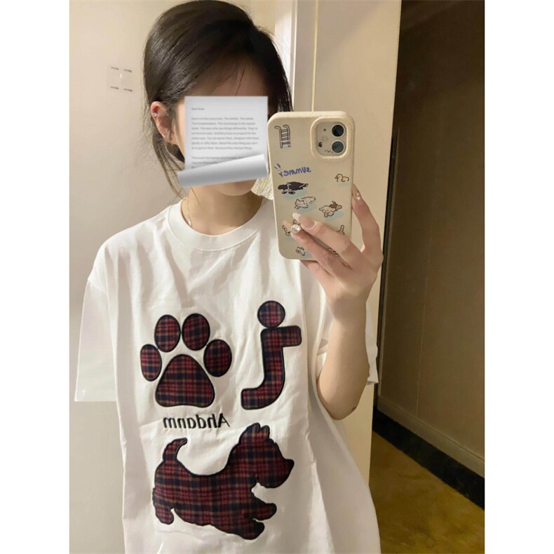 H0655-P35卡通小狗夏季短袖印花t恤女图片