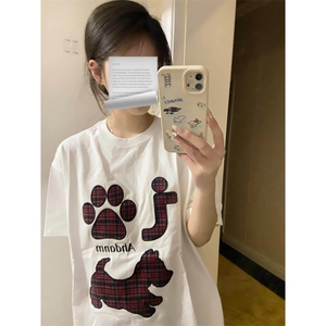 H0655-P35卡通小狗夏季短袖印花t恤女图片
