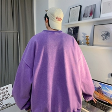抖音品质美式高街复古水洗宽松休闲圆领卫衣JK23399特批p48-控79，男装卫衣，星座605(原A050)