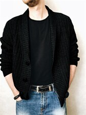 秋冬季新款欧美潮流针织衫单排扣时尚开衫男士百搭休闲外套，男装针织衫/毛衣，星座306A