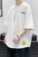 夏款新款青少年简约印花半袖男女港风圆领短袖T恤1566-P38控价58，男装T恤，电商A441-1